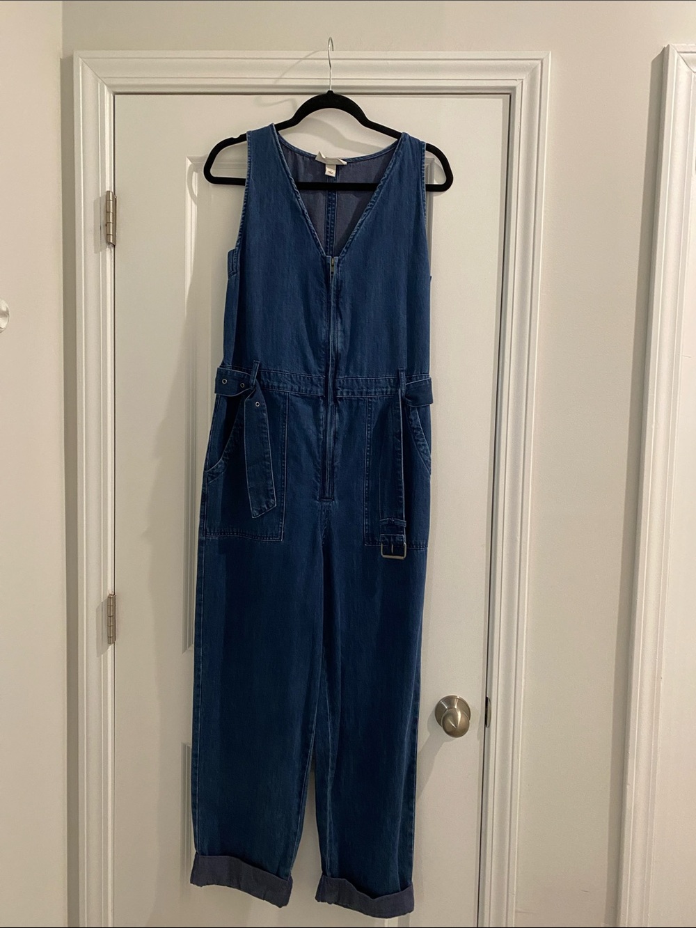 Rachel Comey Indigo Denim Sleeveless Overalls